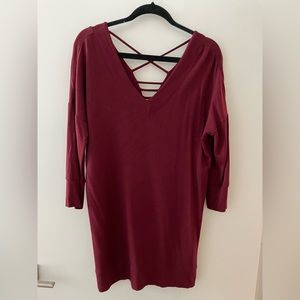 Express strappy back sweatshirt dress